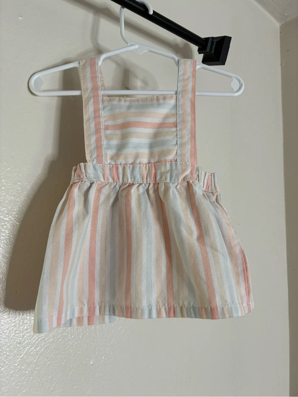 3-6M Nicole Miller New York Striped Peach & Cream Dress